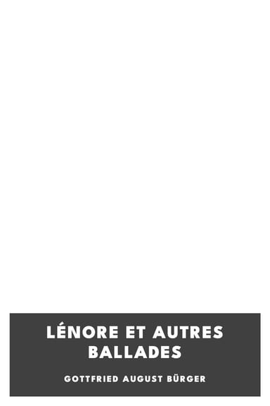 Copertina di Lénore et autres ballades, di Gottfried August Bürger