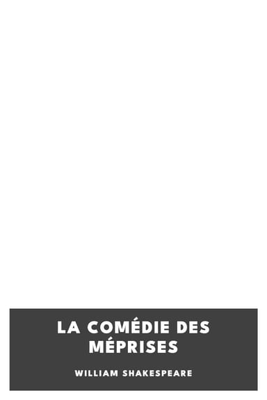 Copertina di La Comédie des Méprises, di William Shakespeare