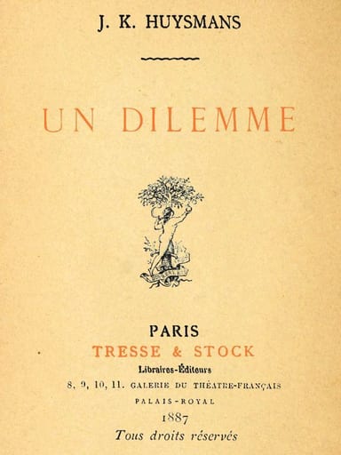 Portada de Un dilemme, de J.-K. Huysmans