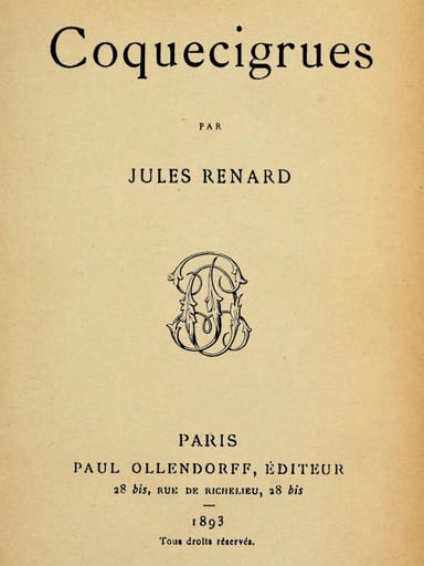 Copertina di Coquecigrues, di Jules Renard
