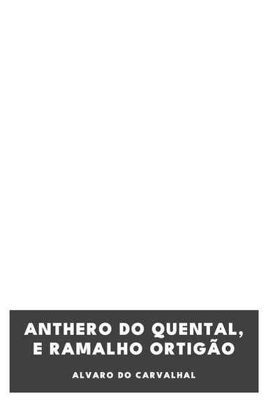 Portada de Anthero do Quental, e Ramalho Ortigão, de Alvaro do Carvalhal