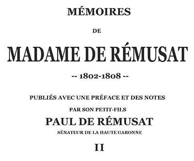 Portada de Mémoires de madame de Rémusat (2/3) / publiées par son petit-fils, Paul de Rémusat, de Madame de Rémusat