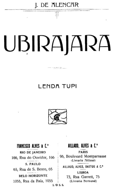 Capa de Ubirajara: Lenda Tupi, de José Martiniano de Alencar