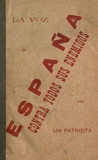 Portada de La voz de España contra todos sus enemigos, de José María Avilés