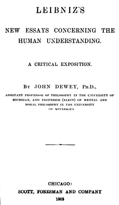 Cover of Leibniz's New Essays Concerning the Human Understanding: A Critical Exposition by John Dewey
