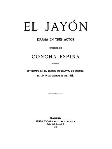 Portada de El Jayón: Drama en tres actos, de Concha Espina