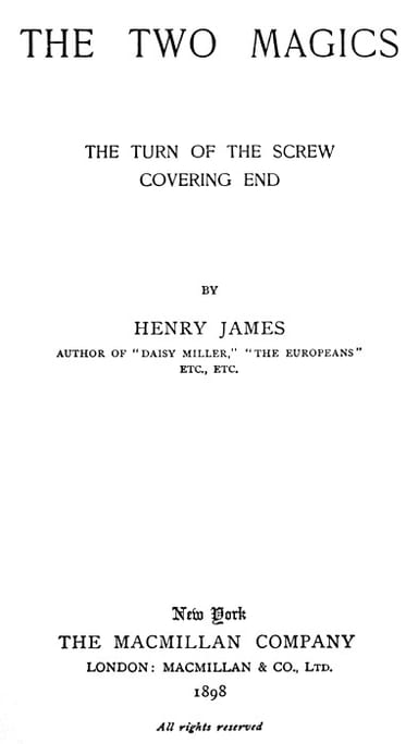 Portada de The Two Magics: The Turn of the Screw, Covering End, de Henry James