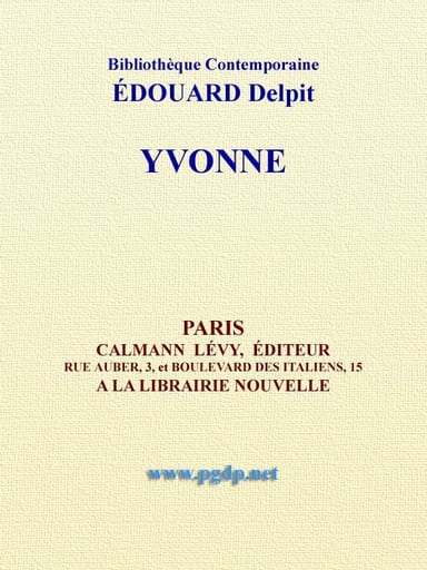 Copertina di Yvonne, di Édouard Delpit