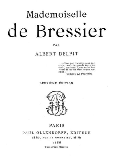 Copertina di Mademoiselle de Bressier, di Albert Delpit