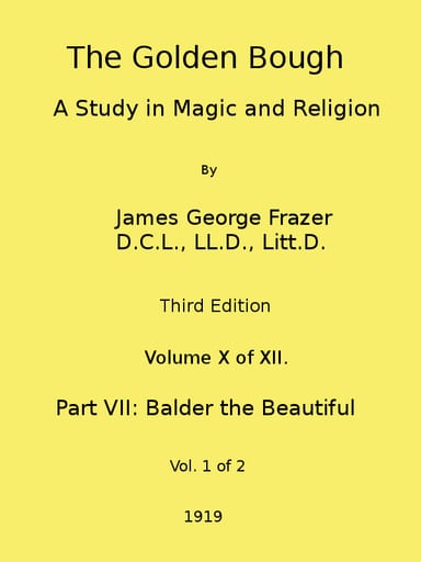 Portada de The Golden Bough: A Study in Magic and Religion (Third Edition, Vol. 10 of 12), de James George Frazer