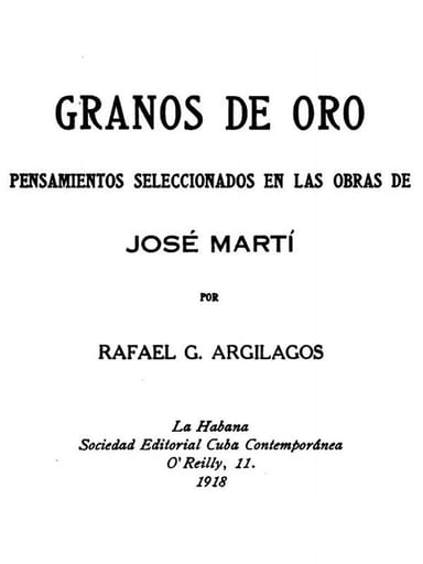 Cover of Granos de oro: Pensamientos Seleccionados en las Obras de José Martí by José Martí