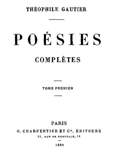 Capa de Poésies Complètes - Tome 1, de Théophile Gautier