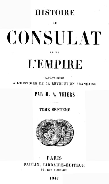 Capa de Histoire du Consulat et de l'Empire, (Vol. 07 / 20) / faisant suite à l'Histoire de la Révolution Française, de Adolphe Thiers