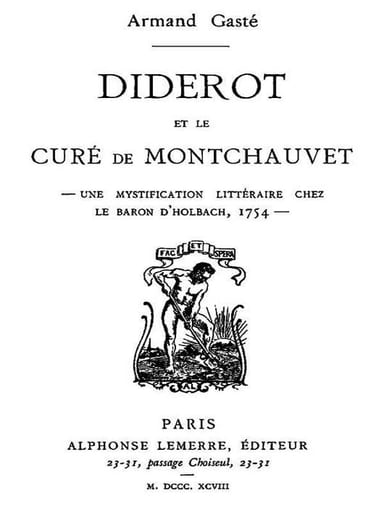 Copertina di Diderot et le Curé de Montchauvet / Une mystification littéraire chez le baron d'Holbach, 1754, di Armand Gasté