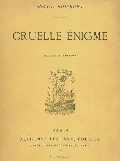 Copertina di Cruelle Énigme, di Paul Bourget