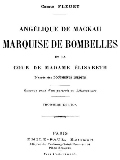 Copertina di Angélique de Mackau, Marquise de Bombelles, et la Cour de Madame Élisabeth, di comte Maurice Fleury