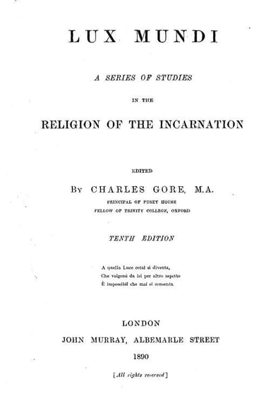 Copertina di Lux Mundi: A Series of Studies in the Religion of the Incarnation, / 10th Edition, 1890, di Anonymous