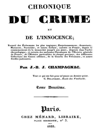 Copertina di Chronique du crime et de l'innocence, tome 2/8 / Recueil des événements les plus tragiques;..., di J.-B.-J. Champagnac