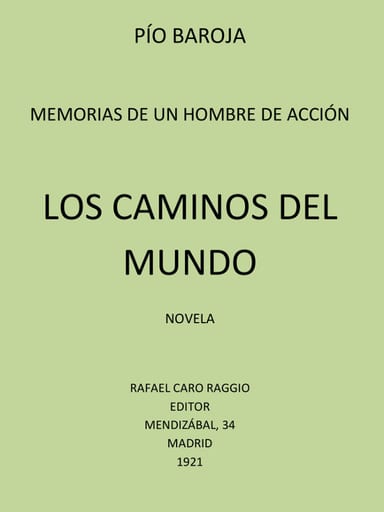 Portada de Los Caminos del Mundo, de Pío Baroja