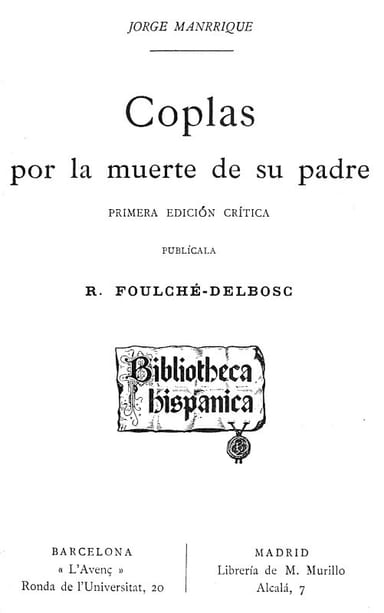 Portada de Coplas por la muerte de su padre, de Jorge Manrique