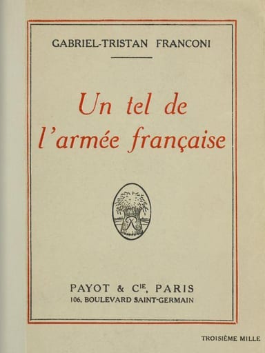 Copertina di Un tel de l'armée française, di Gabriel Tristan Franconi