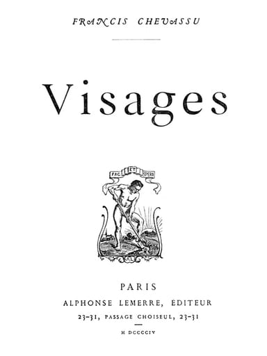 Copertina di Visages, di Francis Chevassu