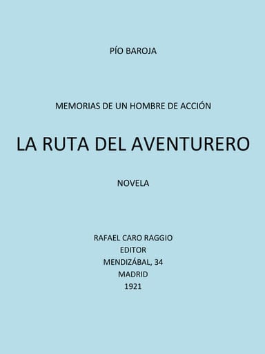 Couverture de La Ruta del Aventurero par Pío Baroja