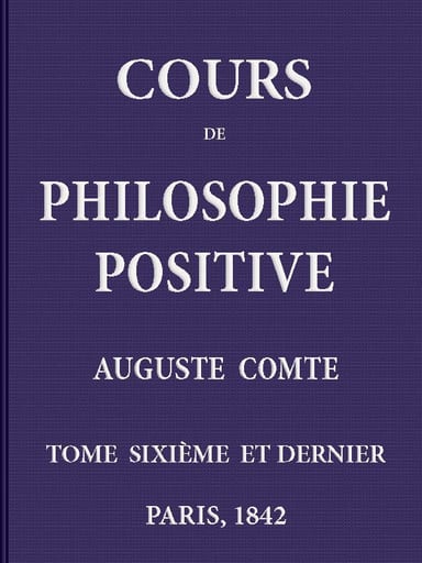 Copertina di Cours de philosophie positive. (6/6), di Auguste Comte