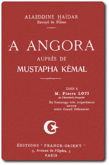 Copertina di À Angora auprès de Mustafa Kemal, di Alaeddine Haïdar