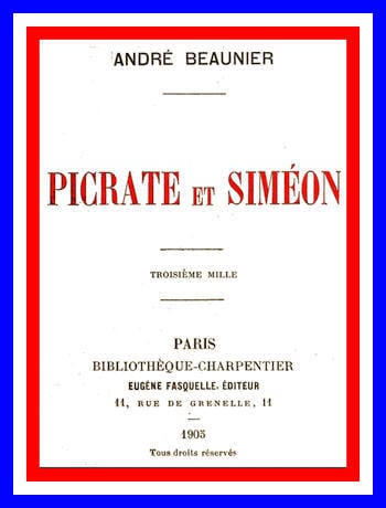 Portada de Picrate et Siméon, de André Beaunier