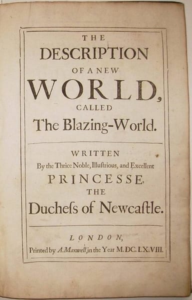 Copertina di The Description of a New World, Called the Blazing-World, di Duchess of Margaret Cavendish Newcastle