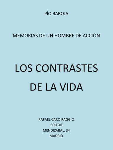 Cover of Los Contrastes de la Vida by Pío Baroja