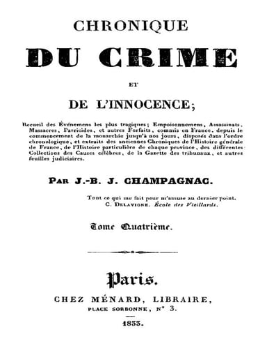 Couverture de Chronique du crime et de l'innocence, tome 4/8 / Recueil des événements les plus tragiques;... par J.-B.-J. Champagnac