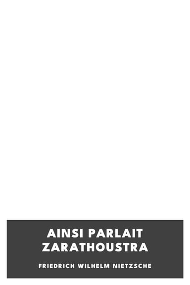 Portada de Ainsi Parlait Zarathoustra, de Friedrich Wilhelm Nietzsche