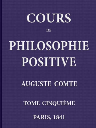 Copertina di Cours de philosophie positive. (5/6), di Auguste Comte