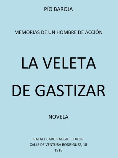《La Veleta de Gastizar》封面,Pío Baroja 著