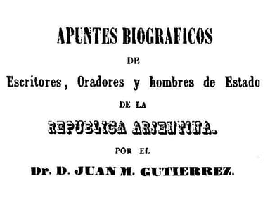 Portada de Apuntes biograficos de escritores, oradores y hombres de estado de la Republica Argentina, de Juan María Gutiérrez