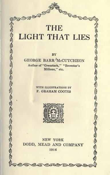 Portada de The Light that Lies, de George Barr McCutcheon