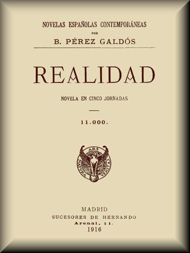 Portada de Realidad: Novela en cinco Jornadas, de Benito Pérez Galdós