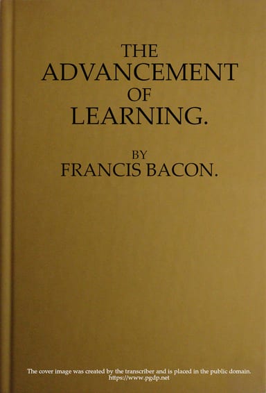 Cover of The Advancement of Learning by Francis Bacon