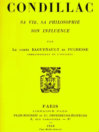 Copertina di Condillac: sa vie, sa philosophie, son influence, di comte Gustave Baguenault de Puchesse
