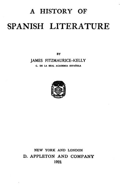 Cover of A History of Spanish Literature by James Fitzmaurice-Kelly