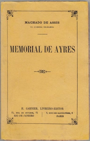 Capa de Memorial de Ayres, de Machado de Assis