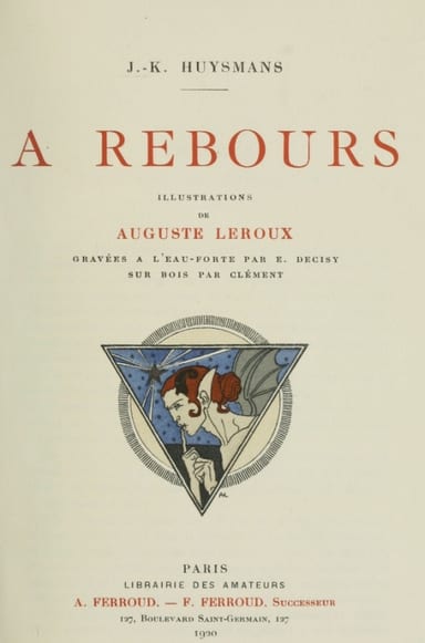 Portada de A rebours, de J.-K. Huysmans