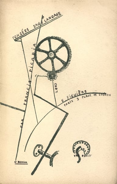 Operculum “Pensées sans langage”, auctore Francis Picabia