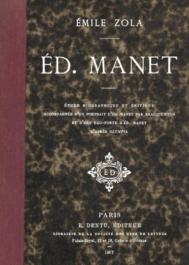Operculum “Ed. Manet: étude biographique et critique”, auctore Émile Zola