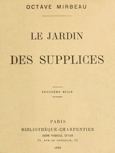 《Le jardin des supplices》封面,Octave Mirbeau 著