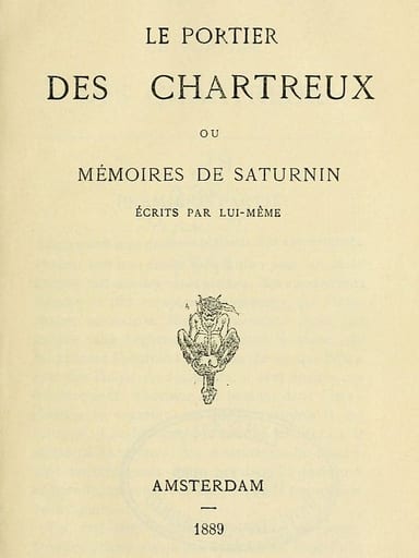 《Le portier des Chartreux, ou mémoires de Saturnin écrits par lui-même》封面,Jean-Charles Gervaise de Latouche 著