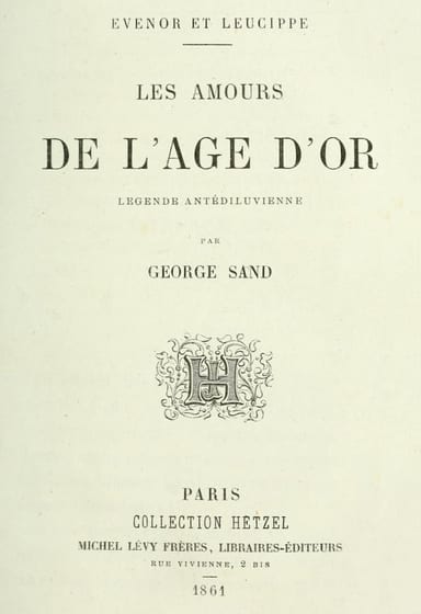 Copertina di Evenor et Leucippe: Les amours de l'Âge d'Or; Légende antidéluvienne, di George Sand