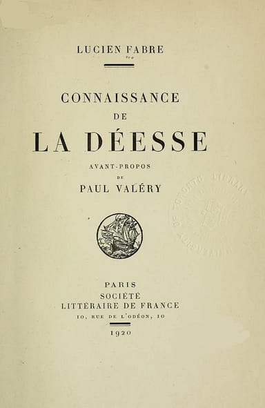 Portada de Connaissance de la Déesse, de Lucien Fabre